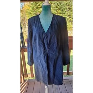 NWT Patrick Collection Jacket Women Silk Button Front Blazer Size 14 Wide